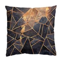 DEKOKISSEN Onyx mit Gold 40/40 cm - Schwarz, Textil (40/40/10cm) - Bilderwelten