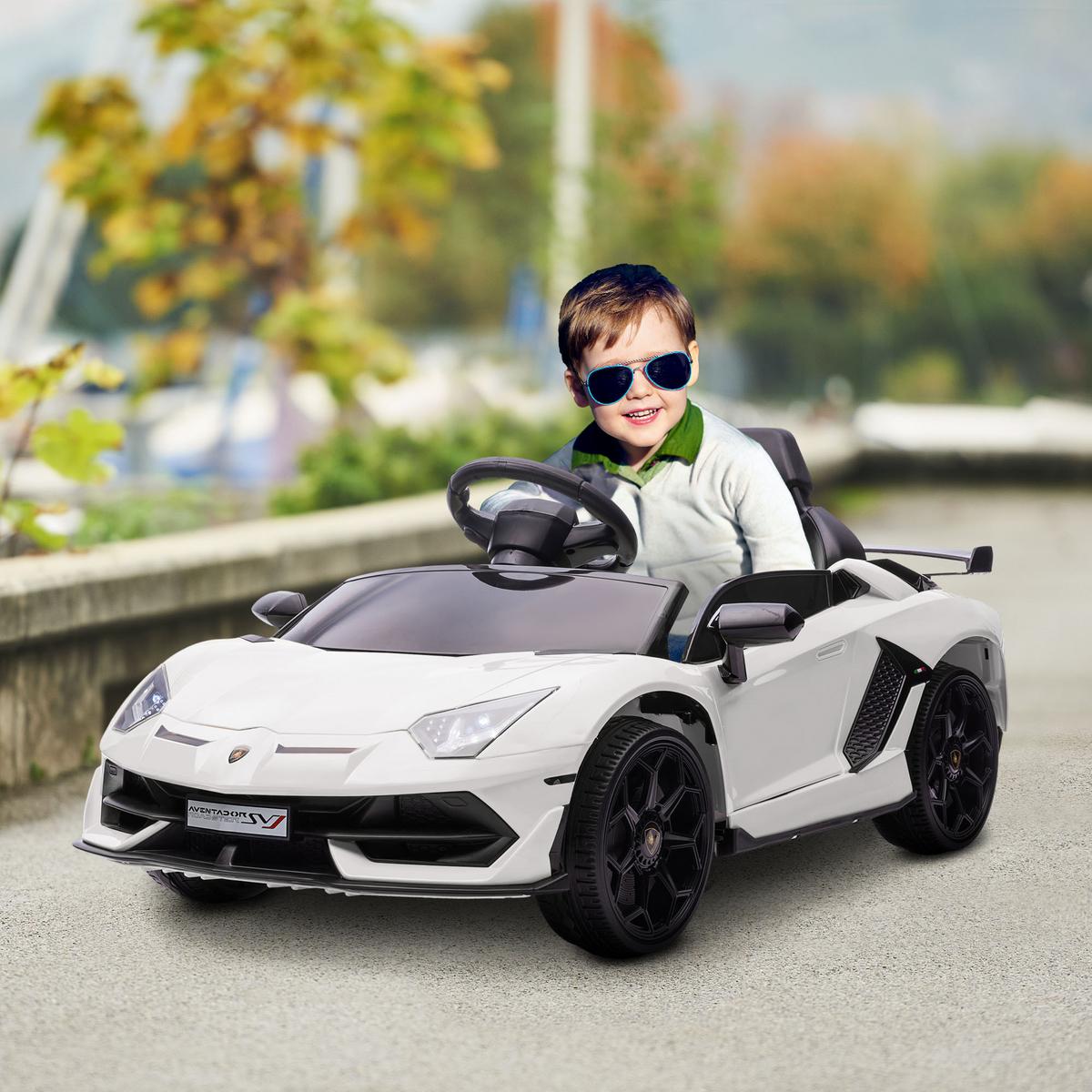 ELEKTROAUTO Elektrisches Kinderfahrzeug, Elektrofahrzeug inkl. Fernbedienung - Weiß, Metall (107.5/63/42cm) - HOMCOM