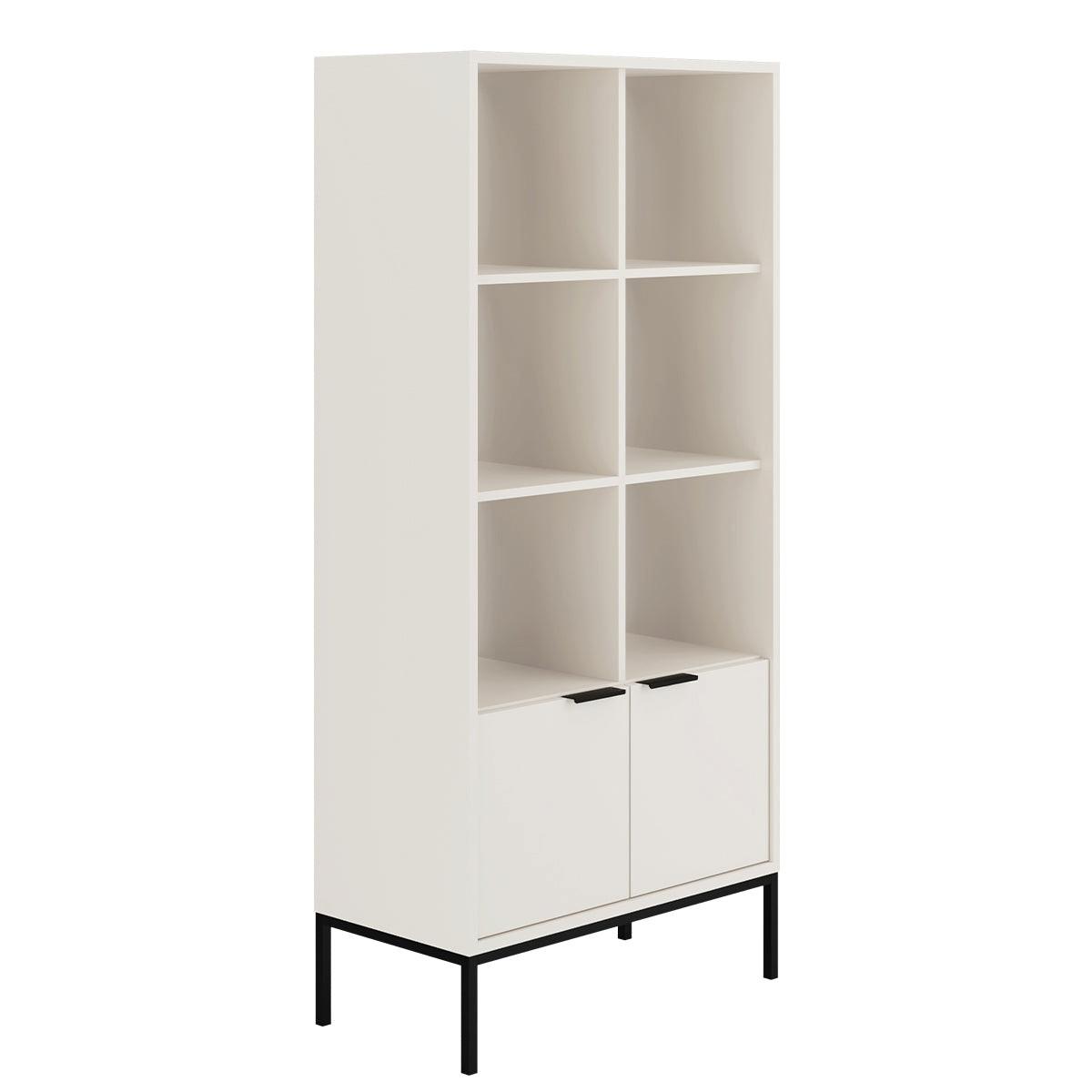 BÜCHERREGAL Seattle Weiß und Schwarz - Schwarz/Weiß, Holzwerkstoff (80/171.3/40cm) - Petits-meubles