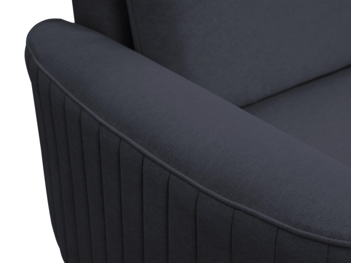 ECKSOFA VELA L-S Dunkelblau Velours-Stoff mit Schlaffunktion - Dunkelblau, Holz (251/251cm) - MASSENO