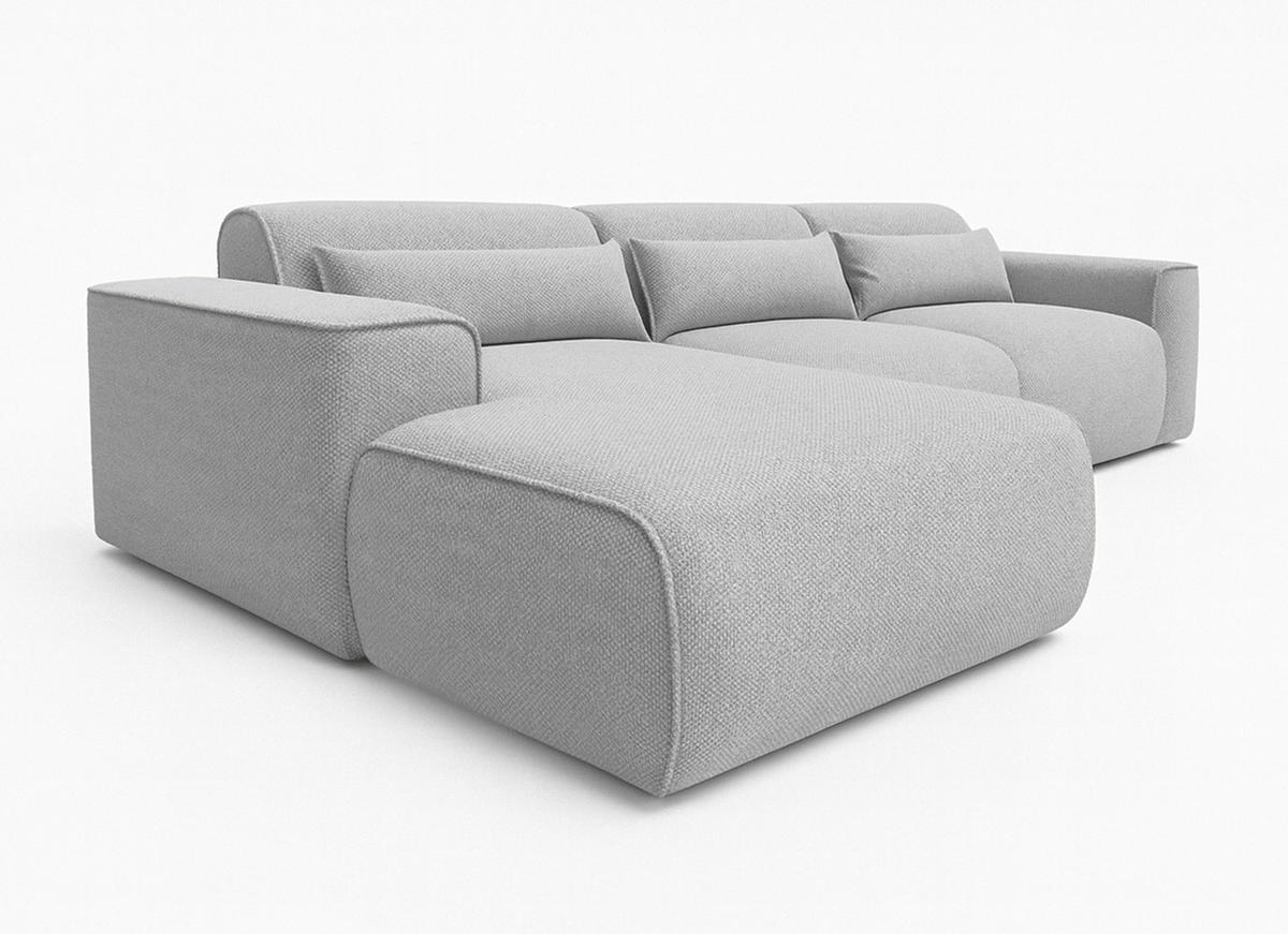 ECKSOFA L Form Ruyam Hellgrau 310/165/78 cm – Schlaffunktion Links - Hellgrau/Schwarz, Kunststoff/Textil (170/310cm) - AX Living
