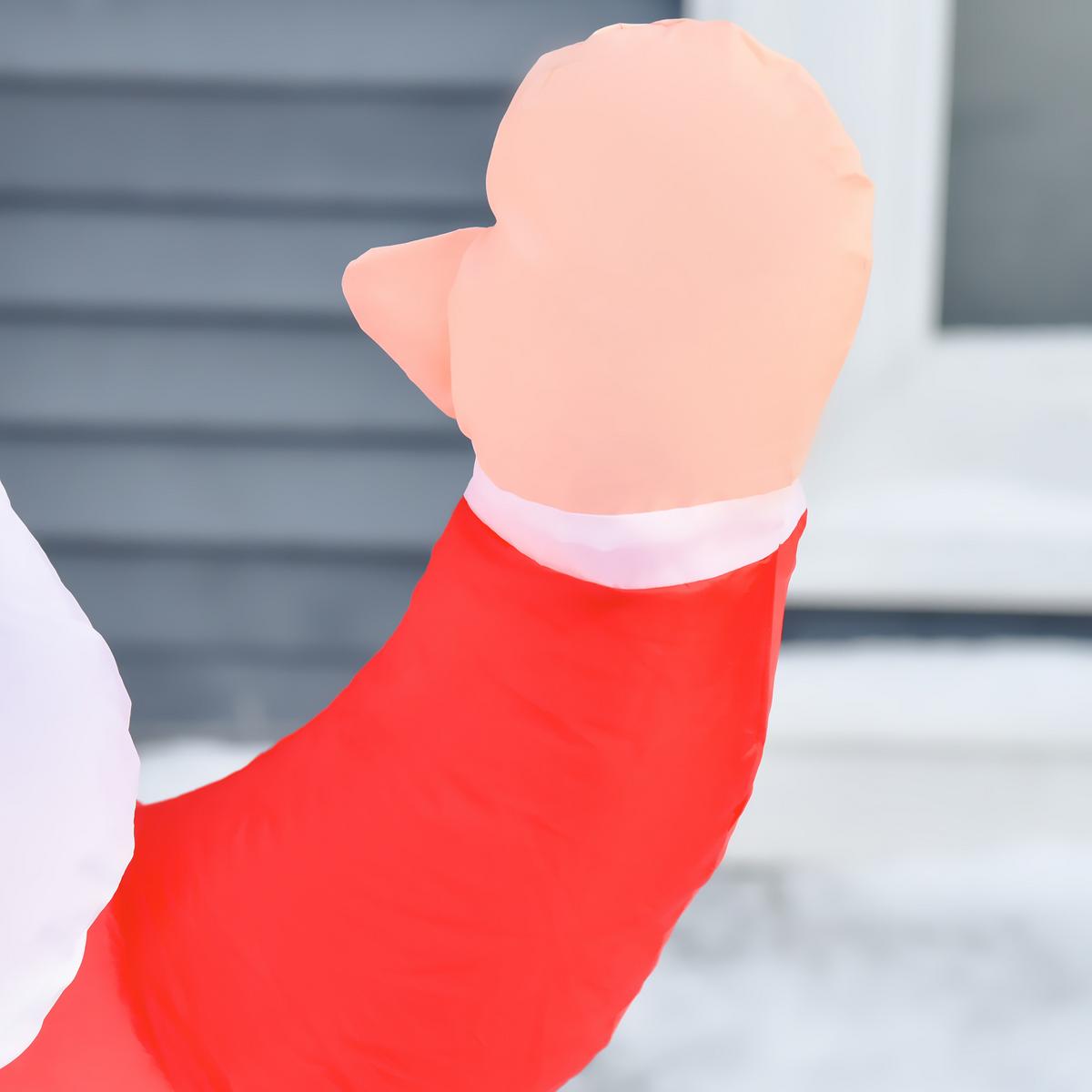 WEIHNACHTSDEKORATION Gebläse Selbstaufblasbare Weihnachtsmann Santa Claus LED - Rot, Kunststoff (50/120/70cm) - HOMCOM