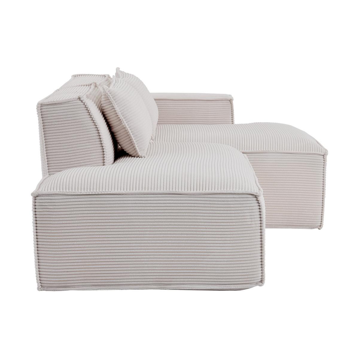 ECKSOFA gepolstert mit taschenfederkern & 2 kissen - Beige, Textil (235/129cm) - Urban Meuble