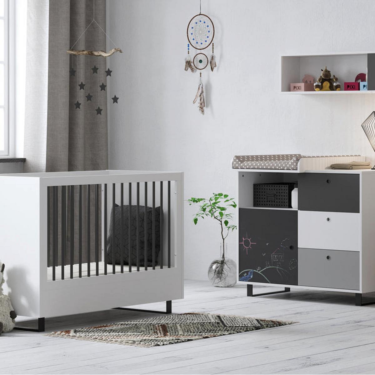 WICKELKOMMODE Schwarz - Schwarz, Holzwerkstoff (103.5/96.5/55cm) - Petits-meubles