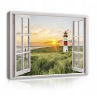 LEINWANDBILDER Strand Meer Modern 120x80 - Multicolor, Holzwerkstoff (120/80cm) - Wallarena