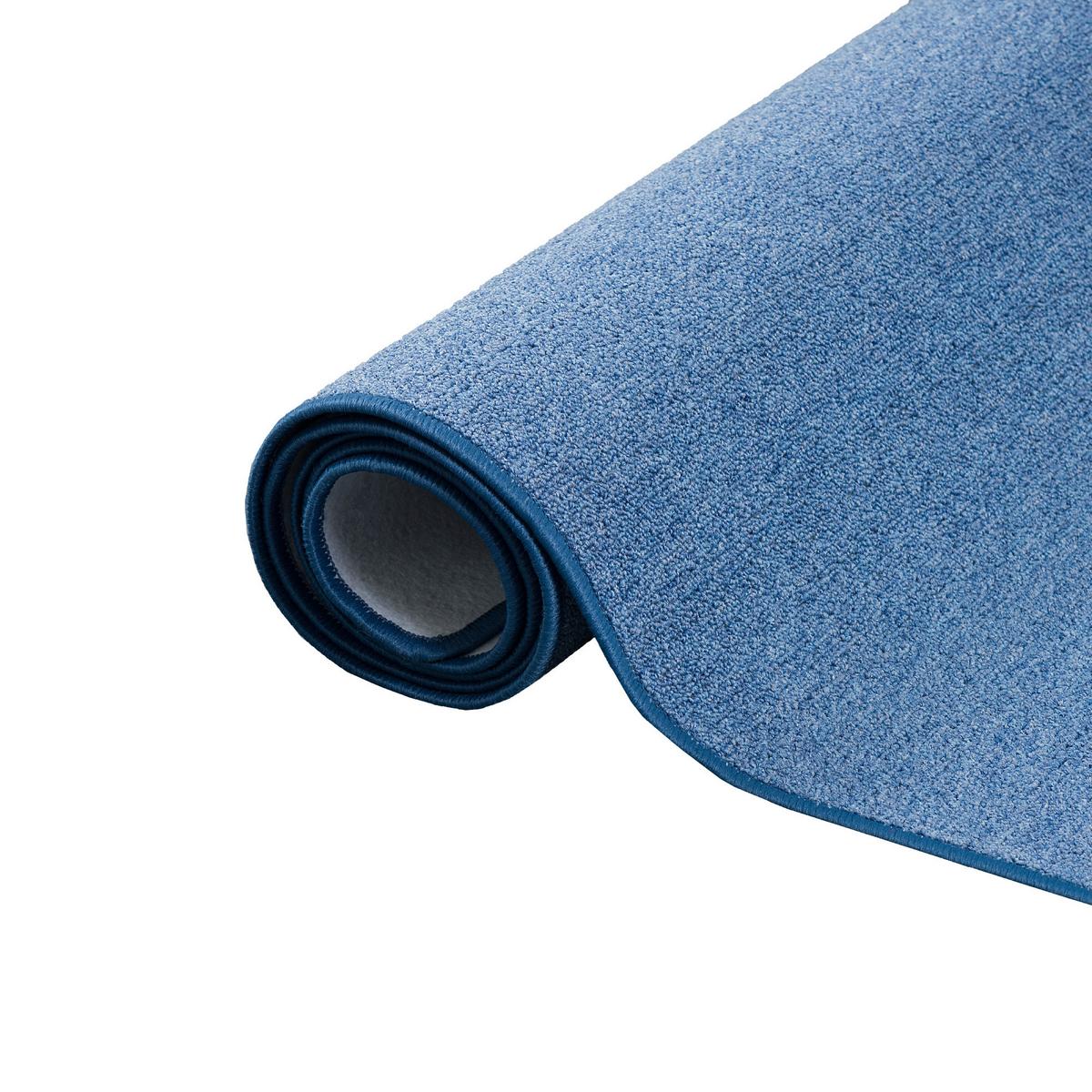 FEINSCHLINGEN VELOUR TEPPICH STRONG - Blau, Textil (133/133cm) - Snapstyle