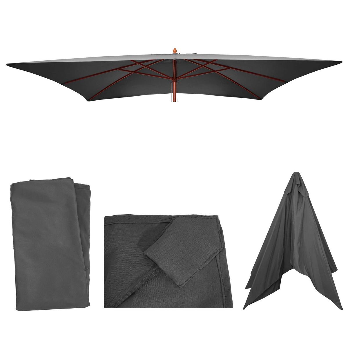 ERSATZ-BEZUG FÜR SCHIRM I Anthrazit - Anthrazit, Textil (290/190cm) - MCW