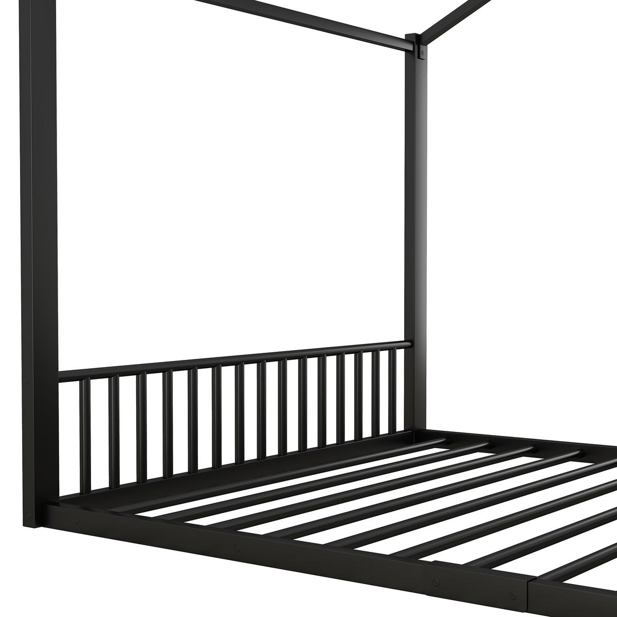 KINDERBETT metall 140x200 kinderbett schwarz - Schwarz, Metall (140/200cm) - Urban Meuble