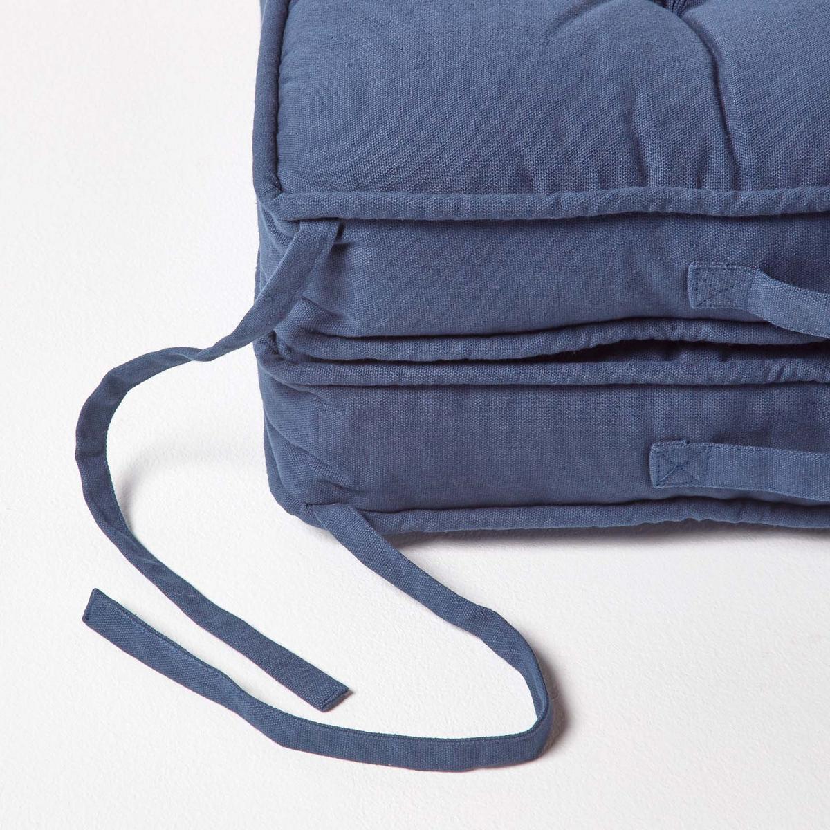 REISEKISSEN dunkelblau 50/50/10 cm – Klappkissen Baumwolle - Dunkelblau, Textil (50/50/12cm) - Homescapes