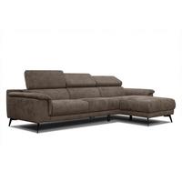 ECKSOFA FIERO 4-Sitzer, dunkelbraun - Dunkelbraun/Schwarz, Holzwerkstoff/Textil (288/170cm) - Wozimo