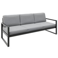 LOUNGESOFA Stella 3-Sitzer mit Metallrahmen, 216 cm, Hellgrau - Hellgrau, Metall (216/86/80cm) - Beautysofa