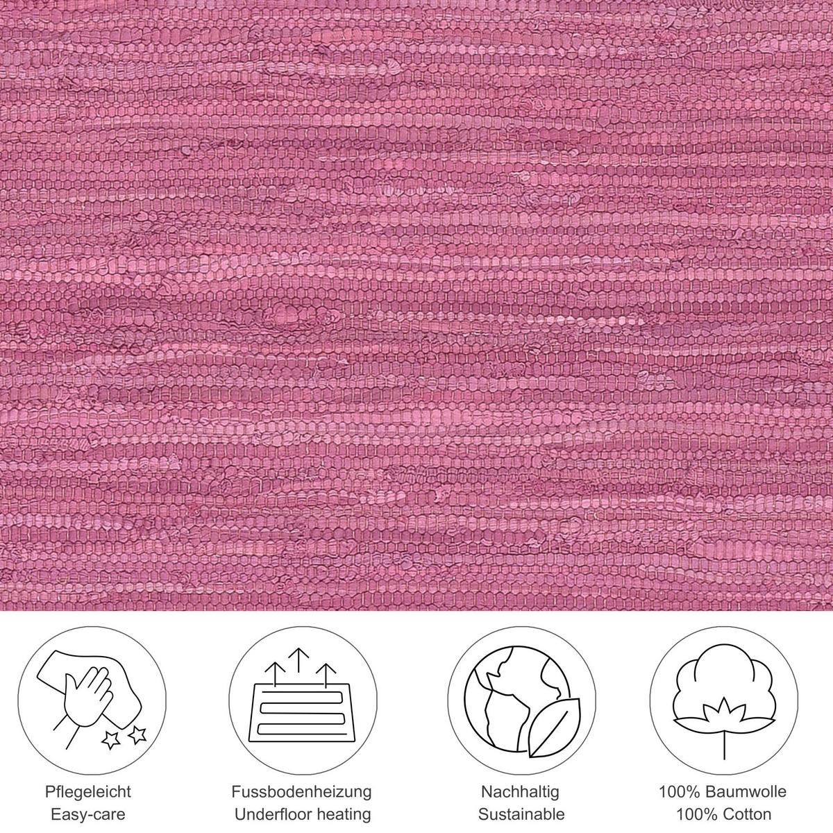 FLECKERLTEPPICH Chindi 160x230 cm - Beere, Textil (160/230cm) - Rug and Roll