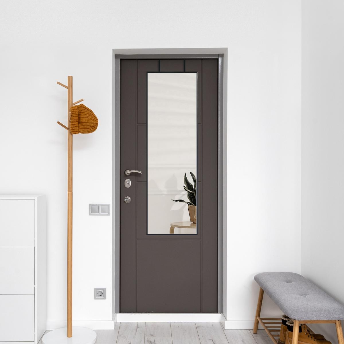 TÜRSPIEGEL Lesina - Schwarz, Metall (37/120/2cm) - [en.casa]