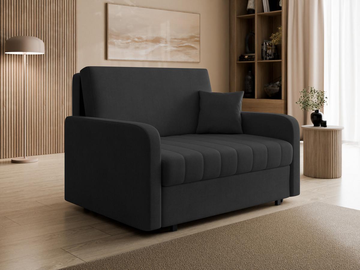 SCHLAFSOFA Viva Silk II - Schwarz, Holz/Textil (132/85/98cm) - MIRJAN24