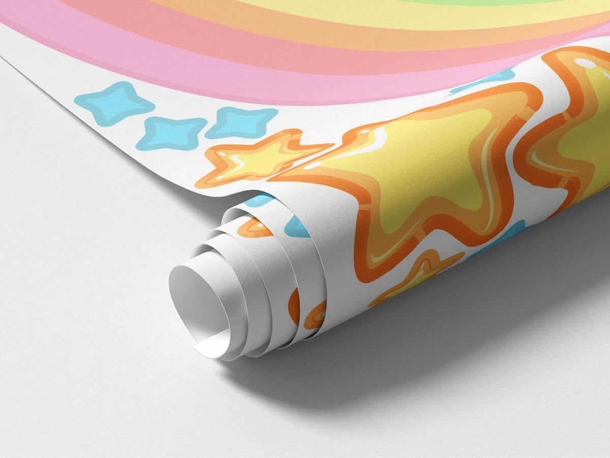 WANDAUFKLEBER 60x108cm - Regenbogenträume - Multicolor, Kunststoff (60/108/0.1cm) - Wallfluent