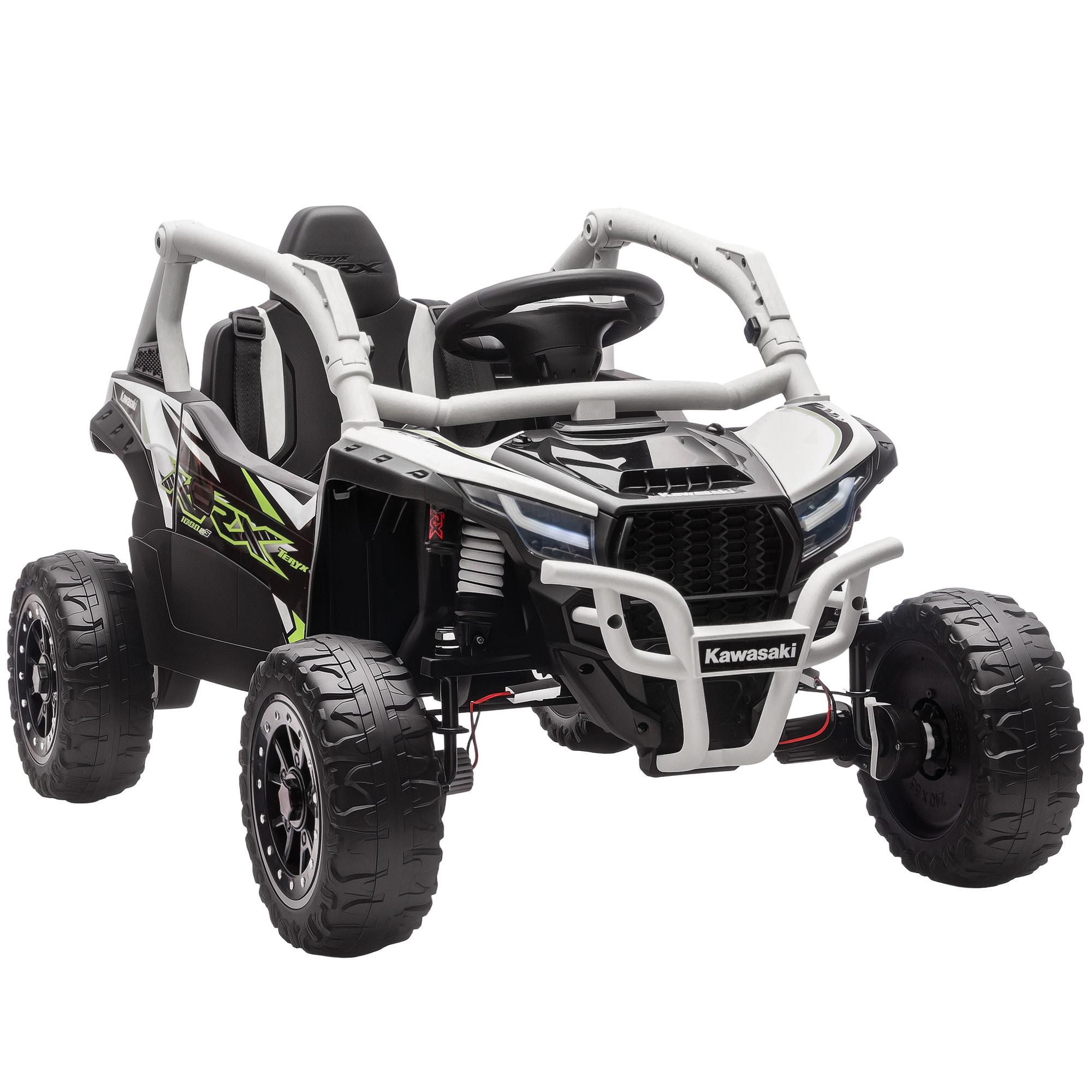 KINDER-ELEKTROAUTO mit 2 Motoren Fernbedienung und LED-Leuchten - Grau, Kunststoff (100/64/56cm) - AIYAPLAY