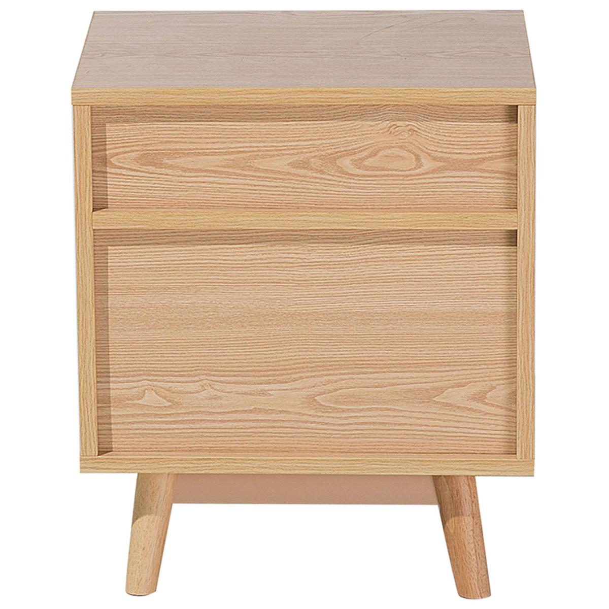 NACHTTISCH heller Holzfarbton 2 Schubladen Fargo - Hellbraun/Weiß, Holzwerkstoff (40/48/30cm) - Beliani