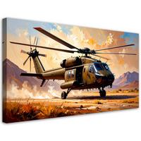 LEINWANDBILD Hubschrauber 120x60cm - Beige, Textil (120/60cm) - Feeby