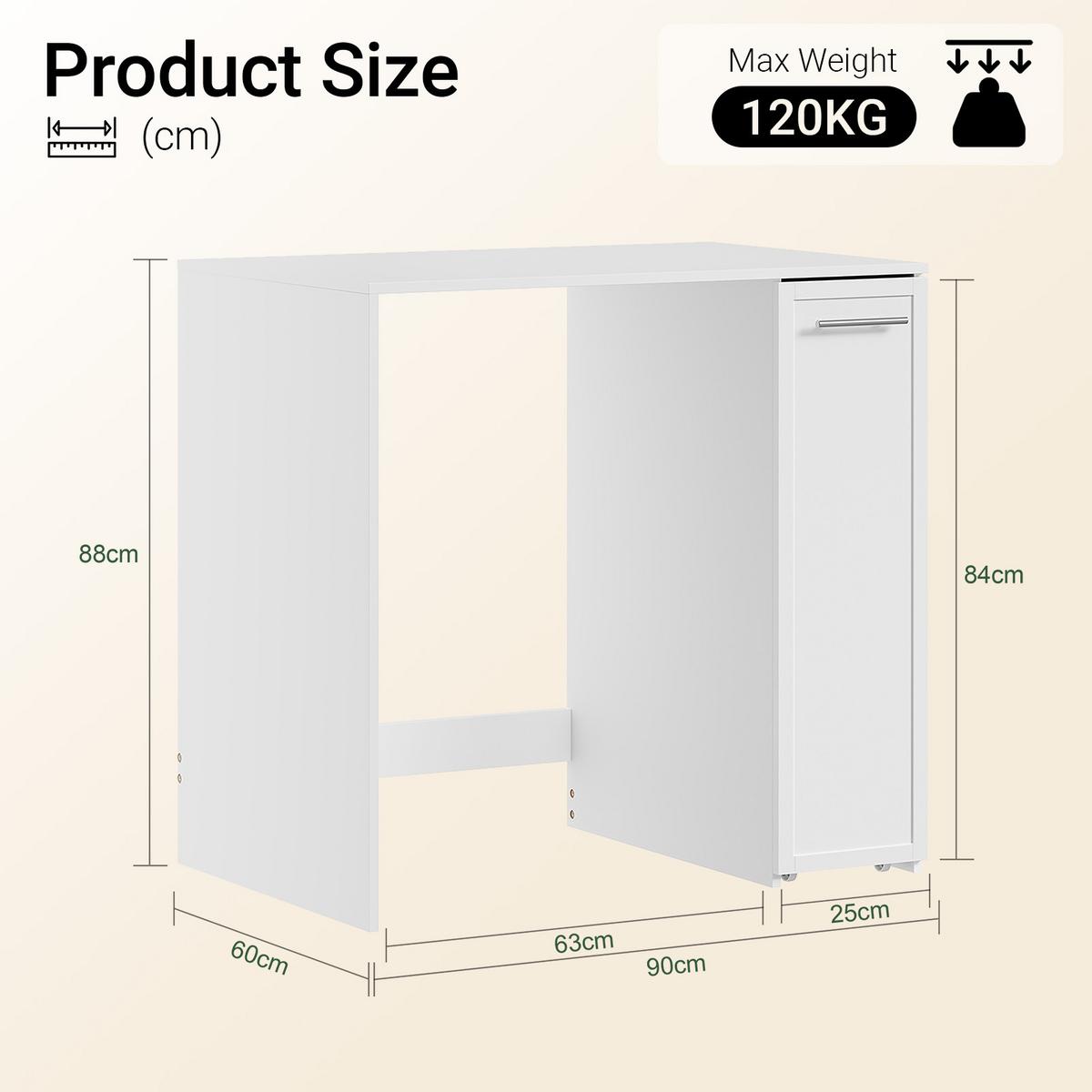 SEITENSCHRANK mit Schubladen für Waschmaschine BZR229-W - Ahornfarben, Fell (90/88/60cm) - SoBuy