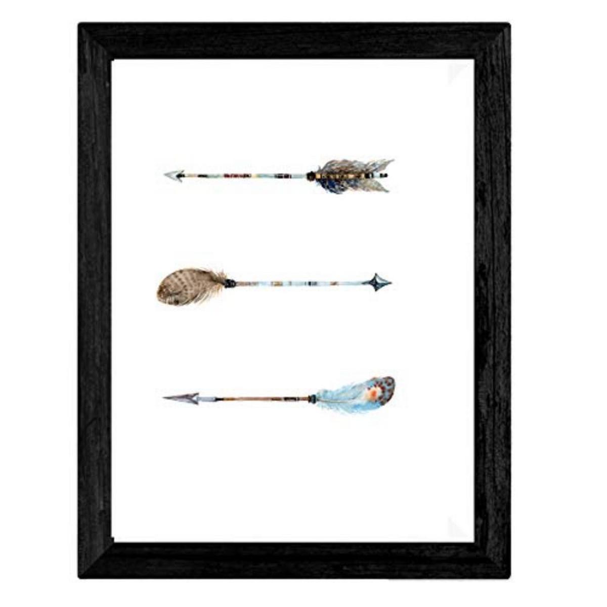 POSTER Set mit 4 bunte und böhmische A3 Schwarzer Rahmen - Schwarz, Papier (29.7/3cm) - Nacnic