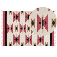 KELIM-TEPPICH Garni 230/160 cm - Multicolor, Textil (160/230cm) - Beliani