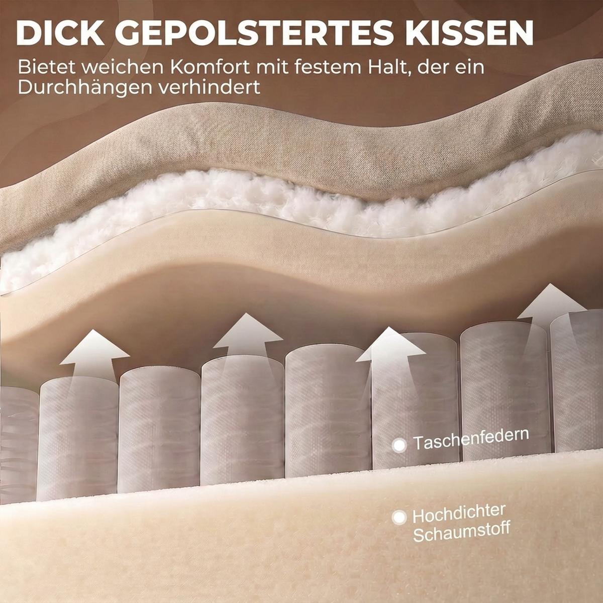 RELAXSESSEL PolyesterCremeweiß - Creme/Schwarz, Holz/Textil (91/106/82cm) - HOMCOM