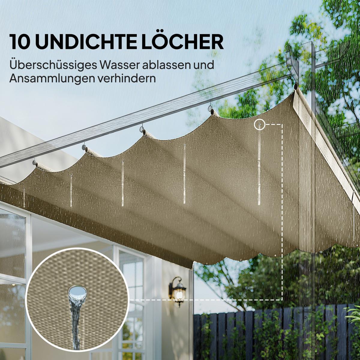 ERSATZDACH aus Polyester Beige - Beige, Kunststoff (255/6/250cm) - Outsunny