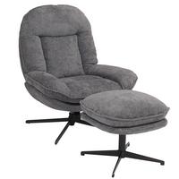 RELAXSESSEL MIT HOCKER Grau - Grau, Textil (80/96/90cm) - MCW