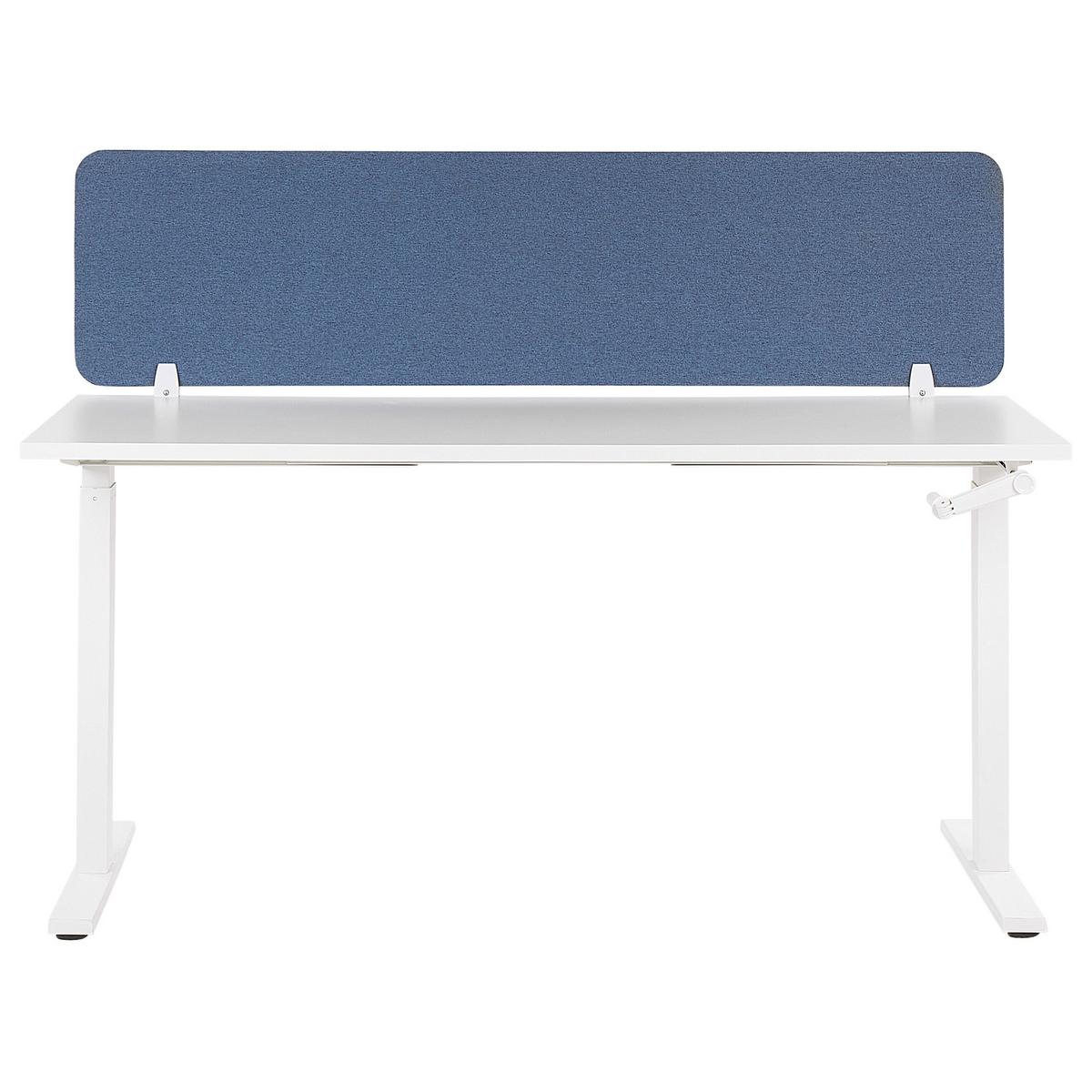 SCHREIBTISCHTRENNWAND 160 x 40 cm Blau Wally - Blau, Textil (160/40/2cm) - Beliani