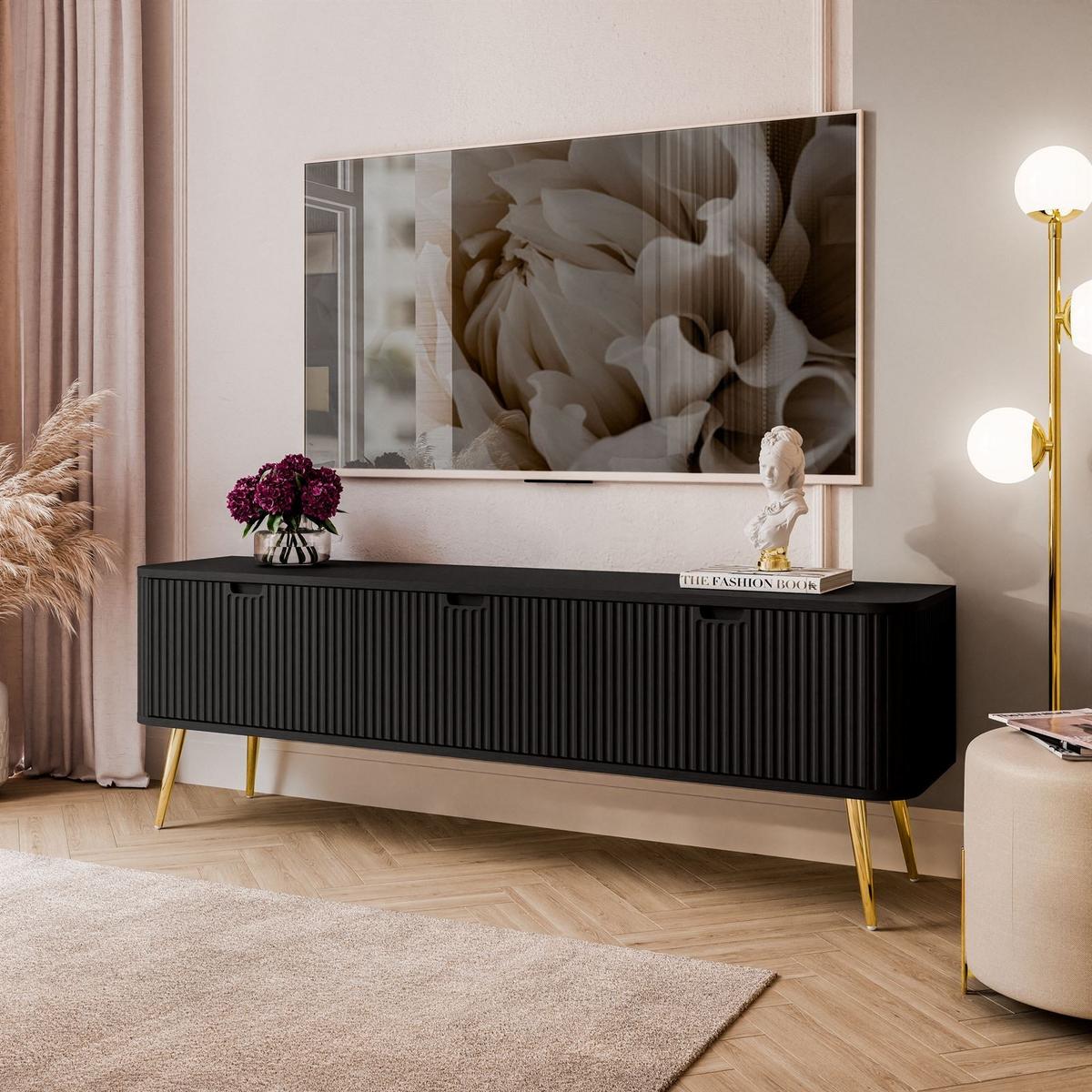 TV Element ZAIRA RTV168 Schwarz - Schwarz, Holzwerkstoff (168/57/39cm) - Lookway