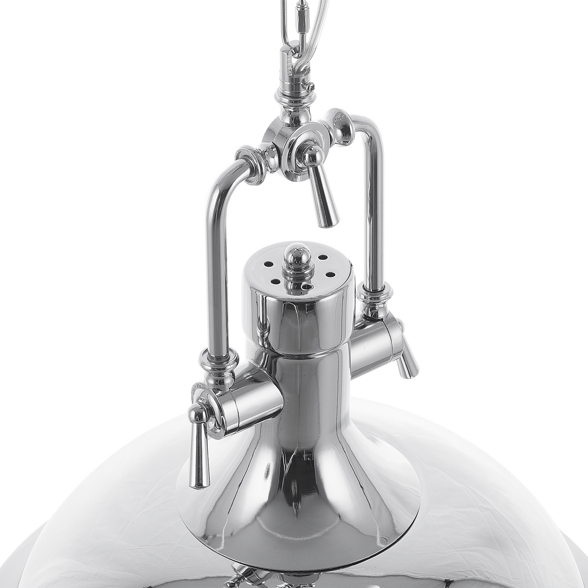 HÄNGELEUCHTE Ebron 38/38/94 cm - Silberfarben, Metall (38/38/94cm) - Beliani