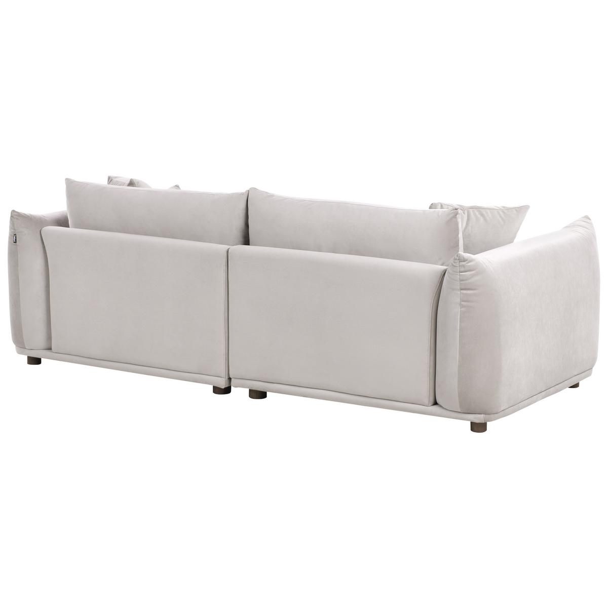 3-SITZER-SOFA Samtstoff Taupe Luvos - Taupe, Textil (220/75/104cm) - Beliani