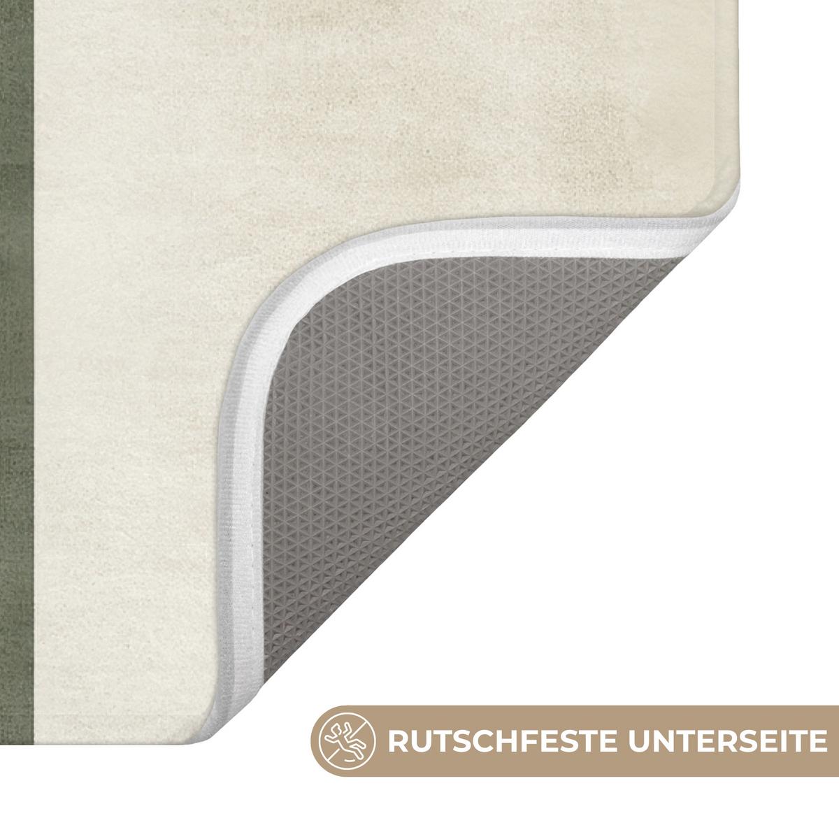 WC-VORLEGER Japandi - Vogel - Grün WC Teppich 40x60 cm - Olivgrün, Textil (40/1cm) - OnlyWow