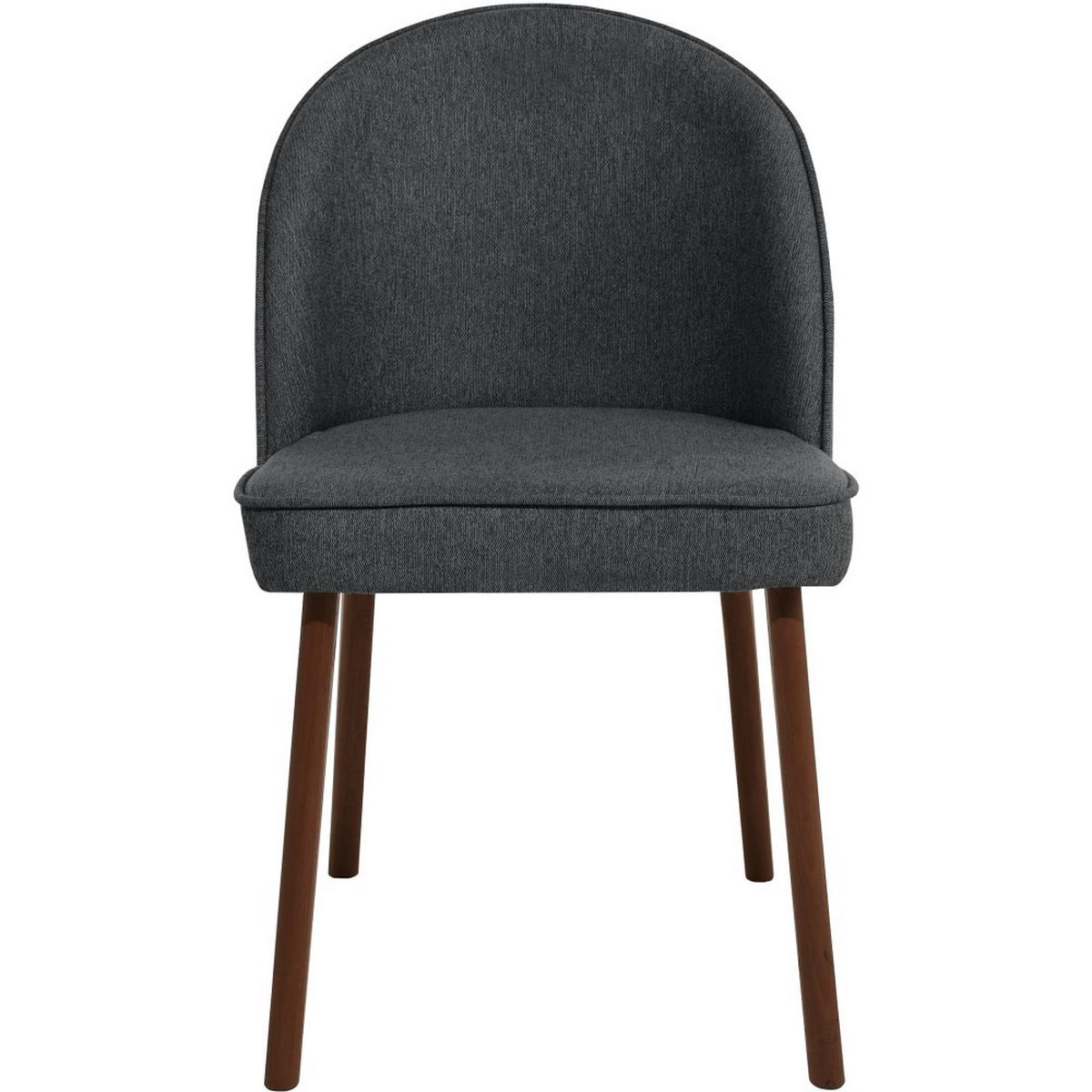 STUHL Luna, Polsterstuhl für das Esszimmer mit schwarzen Holzbeinen, Dunkelgrau - Dunkelgrau/Schwarz, Holz (51/87/46cm) - Beautysofa