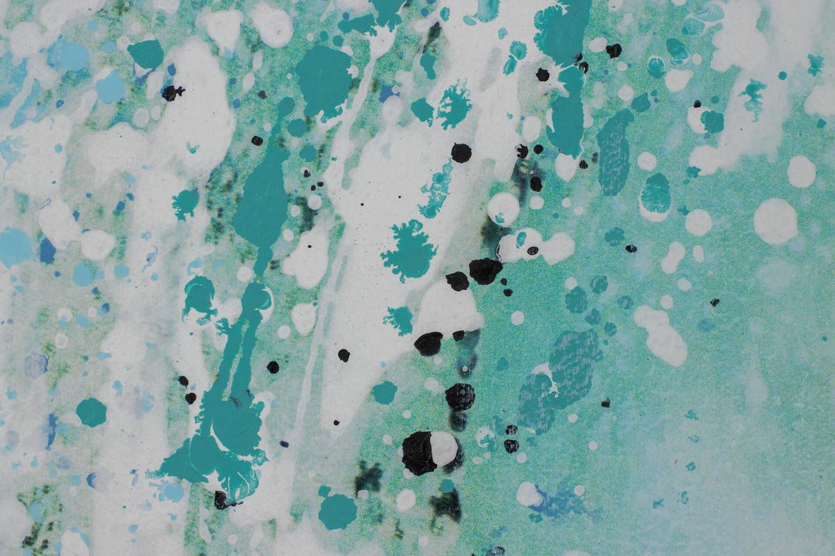 ACRYLBILD HANDGEMALT 90/60 cm - Türkis/Blau, Holz/Textil (90/60cm) - KUNSTLOFT