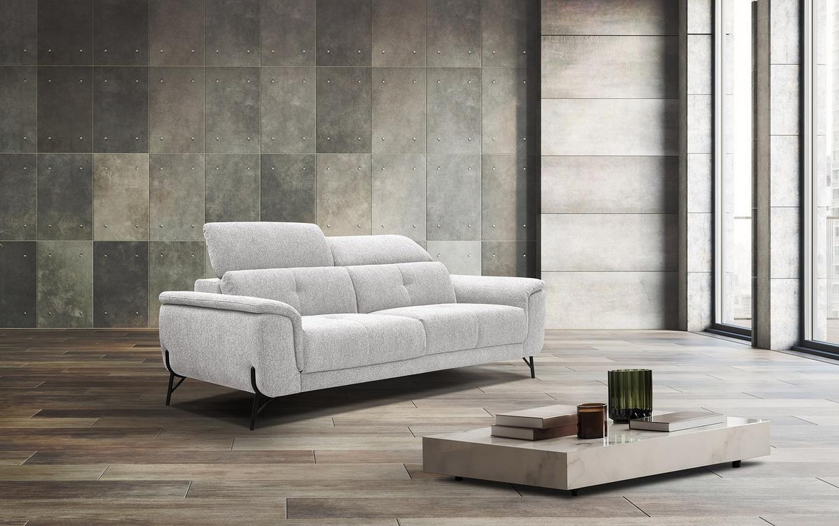 SOFA AVENA 3-Sitzer, hellgrau - Hellgrau, Holzwerkstoff/Textil (204/80/108cm) - Wozimo