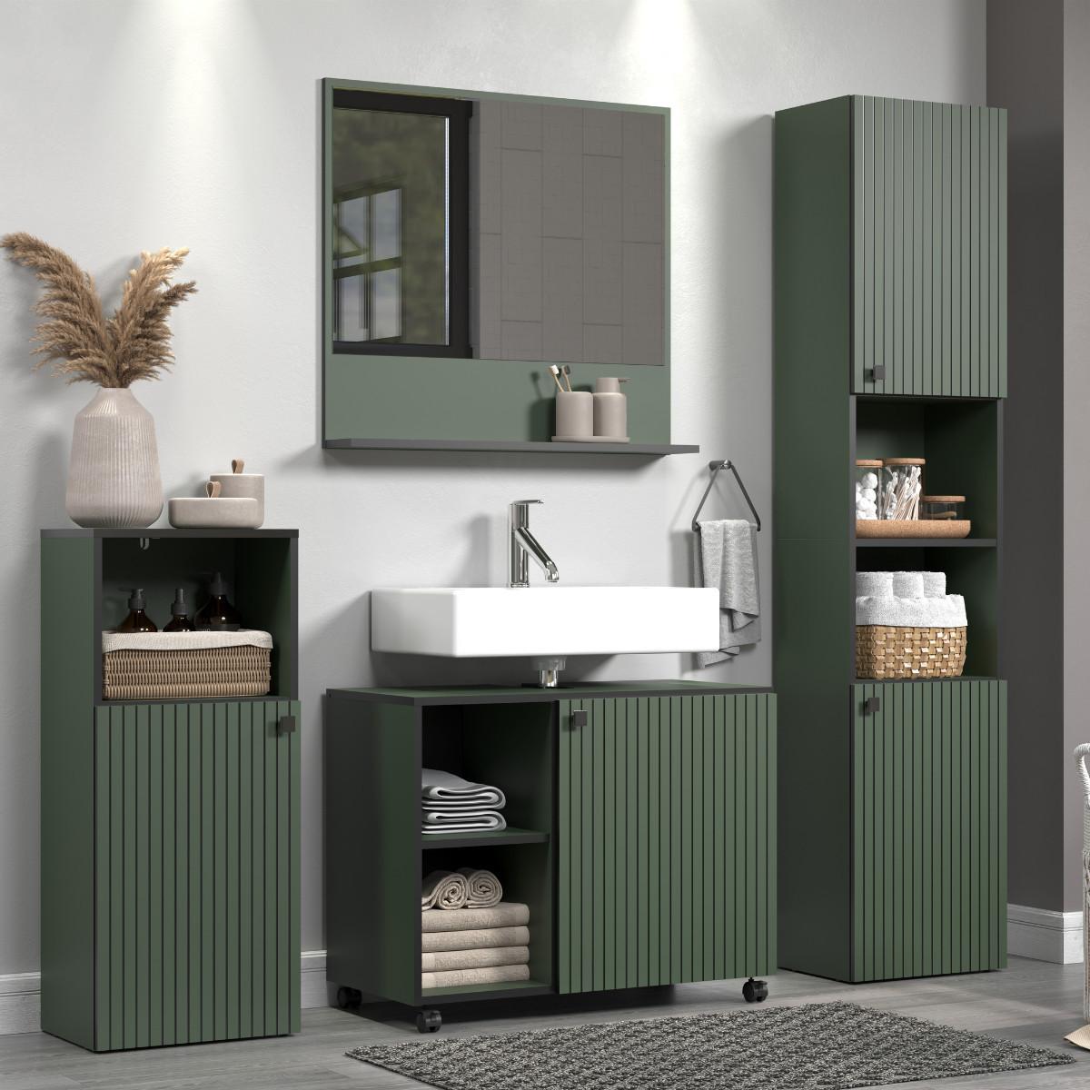 WASCHBECKENUNTERSCHRANK PureBliss Grün - Grün, Holzwerkstoff (80/64/42cm) - Trendteam