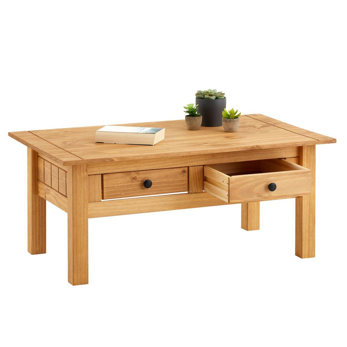 COUCHTISCH CANCUN gebeizt/gewachst - Kieferfarben, Holz (60/100/44cm) - IDIMEX