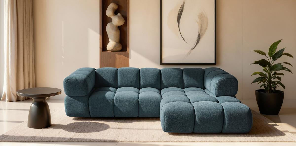 ECKSOFA Blanche In Puente - Türkis, Holzwerkstoff/Textil (150/280cm) - Fun Möbel