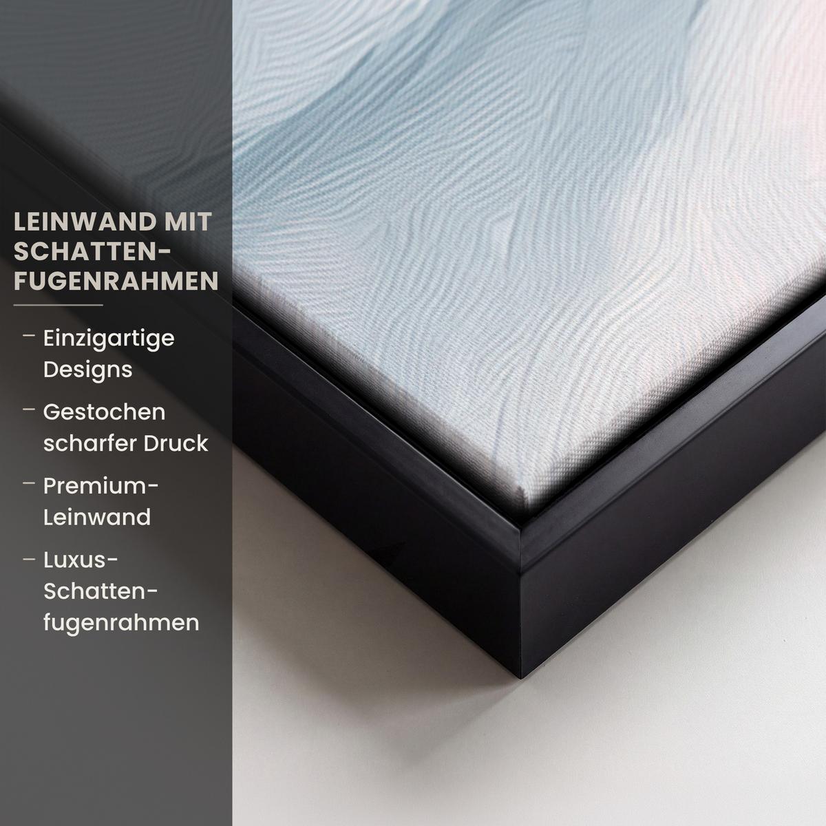 LEINWAND Bilder mit Rahmen - Weihnachtsdorf - Rosa - Winter - Schnee - Häuser - 90x90 - Altrosa, Textil (90/90cm) - MuchoWow