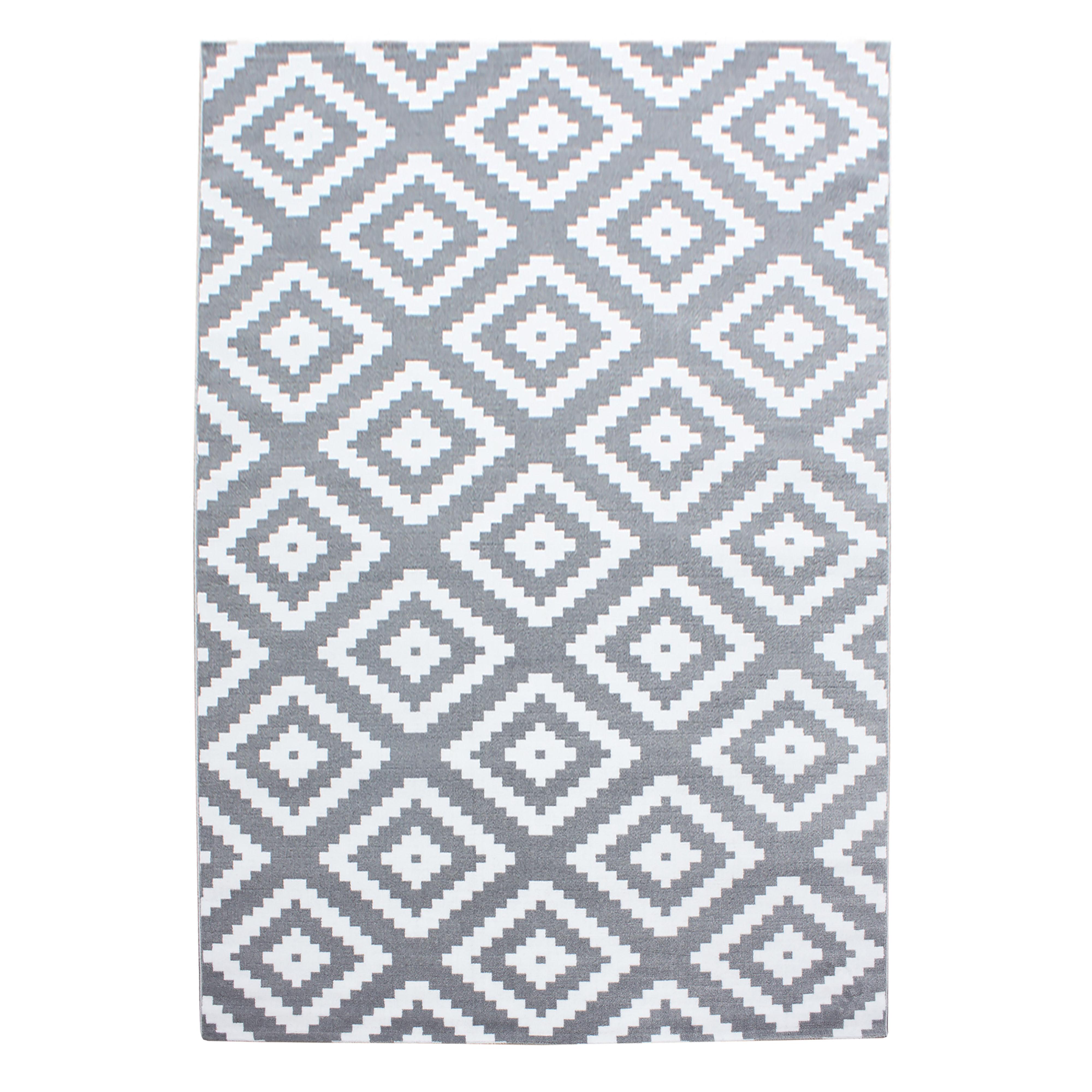 TEPPICH Kurzflor INN in Grau, geometrisch, 120 x 170 cm - Grau, Textil (170/120cm) - KADIMA DESIGN