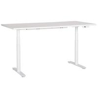 SCHREIBTISCH weiß 180/80 cm elektrisch höhenverstellbar Destin IV - Weiß, Holz (80/180/67cm) - Beliani