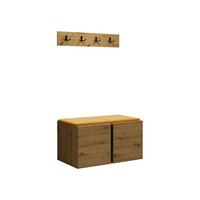 GARDEROBEN-SET Orion VI - Eiche Artisan/Orange, Holzwerkstoff/Kunststoff (84/42/46cm) - MIRJAN24