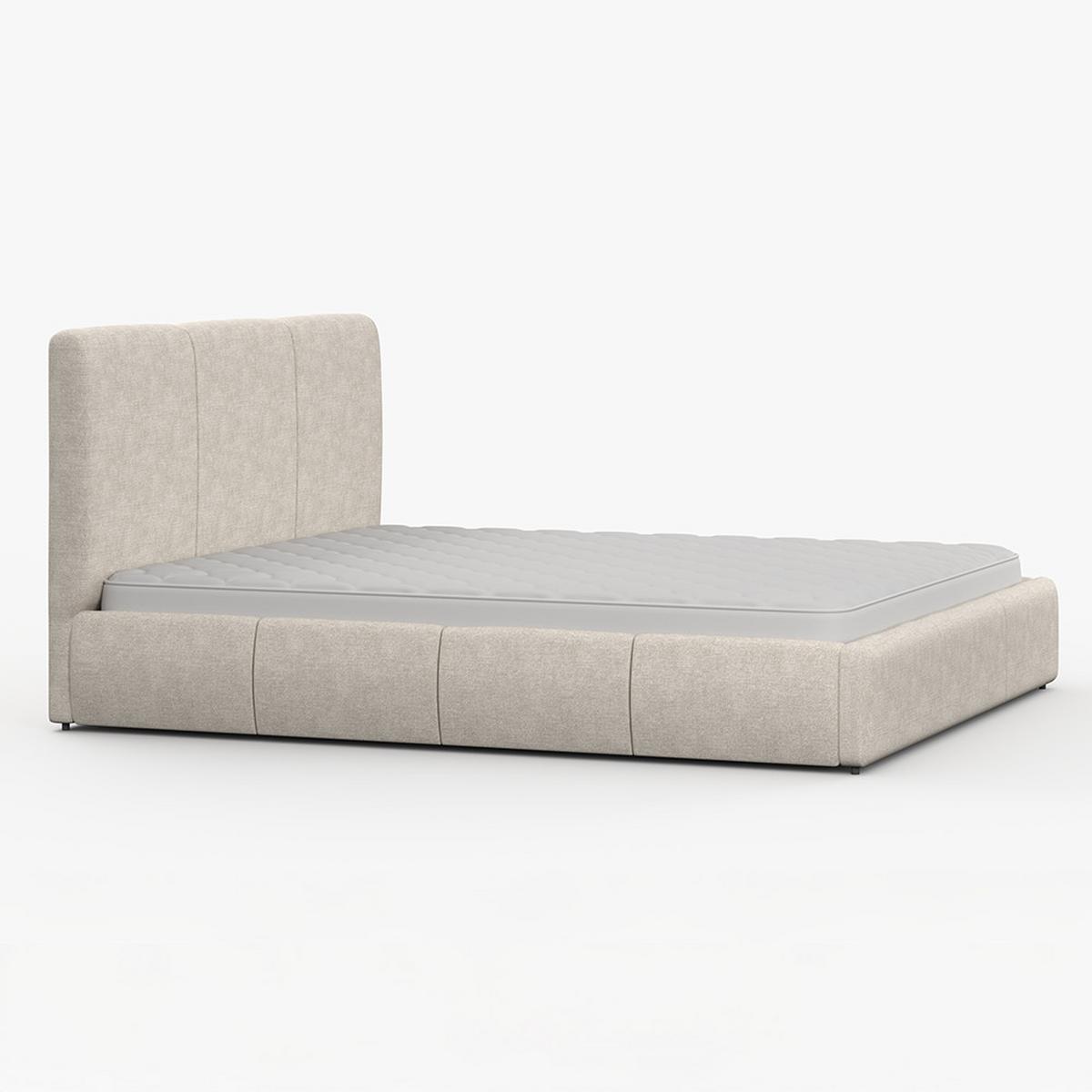 POLSTERBETT ALIA, Lattenrost, ohne Bettkasten, gepolsterte Kopfstütze 160/200 in Beige - Beige, Holz/Textil (160/200cm) - imoebel24