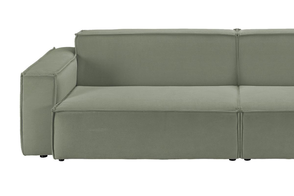 SOFA SAMU Grün Cord - Schwarz/Olivgrün, Textil (236/72/106cm) - KAWOLA