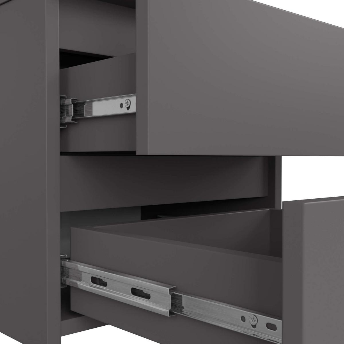 NACHTTISCH Graphit Grau 40/40/35 - Graphitfarben, Holzwerkstoff (40/40/35cm) - RAUMHIRSCH FURNITURE