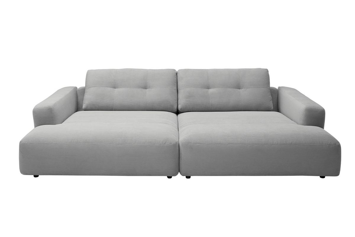 BIG SOFA MIKA Grau Cord - Schwarz/Grau, Kunststoff/Textil (300/86/167cm) - KAWOLA