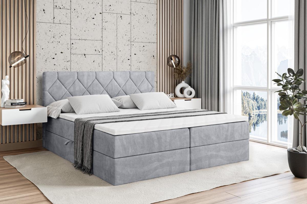 BOXBETT mit Matratze H3 und Lattenrost - CATOR - 140 x 200 Hellgrau - Hellgrau, Holzwerkstoff (140/200cm) - ALTDECOR