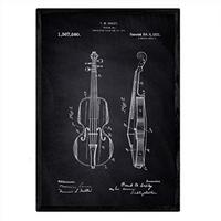 POSTER Violine Patent A3 Rahmenlos - Schwarz, Papier (29.7/5/42cm) - Nacnic