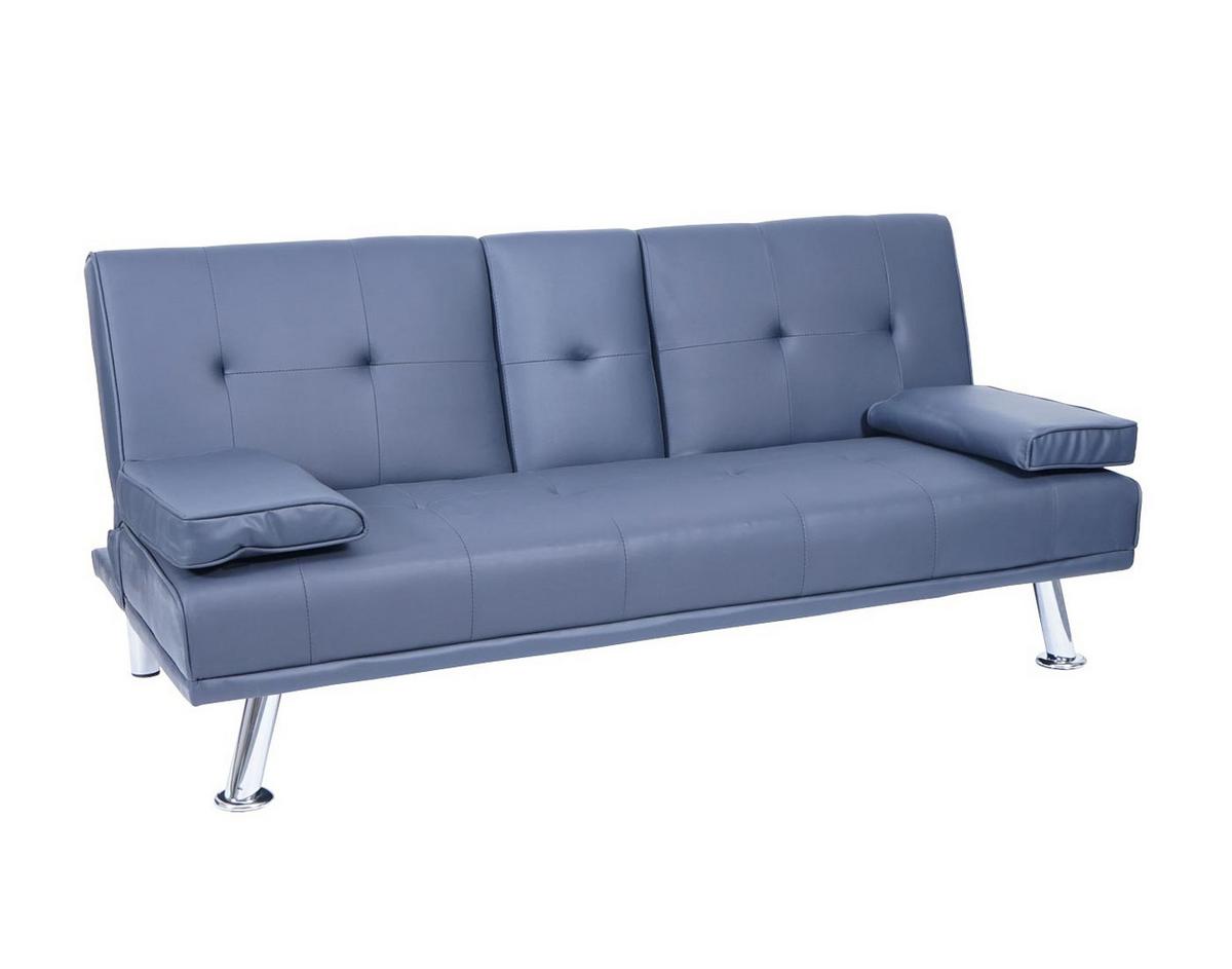 3ER-SOFA Blau - Blau/Dunkelblau, Textil (166/77/81cm) - MCW